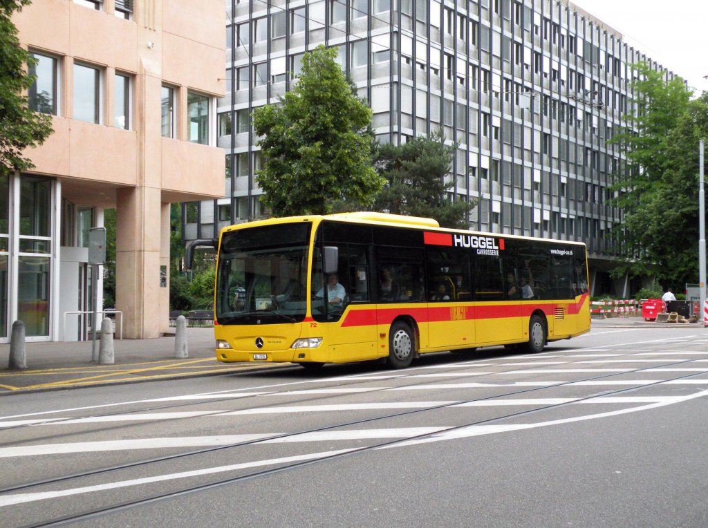 Mercedes Citaro mit der Betriebsnummer 72 auf der Linie 37 kurz vor der Endstation am Aeschenplatz. Die Aufnahme stammt vom 14.06.2013.