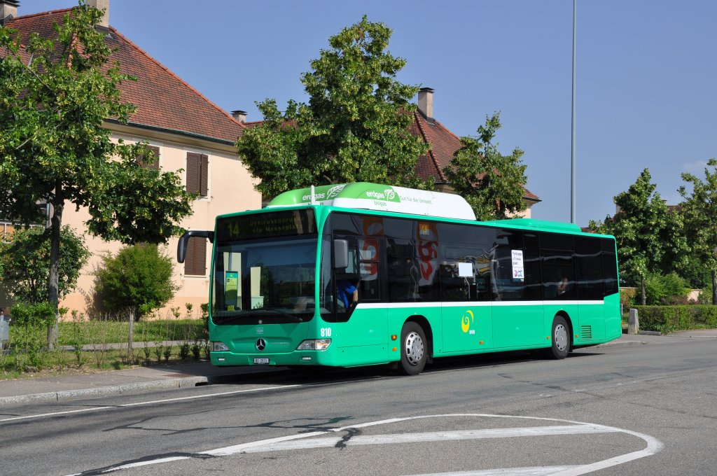 Mercedes Citaro mit der Betriebsnummer 810 an der Haltestelle Freidorf auf der Tramersatzlinie 14. Die Aufnahme stammt vom 29.06.2012.