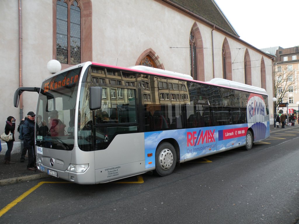 Mercedes Citaro der SWEG auf der Linie 55 am Claraplatz. Die Aufnahme stammt vom 06.02.2010.