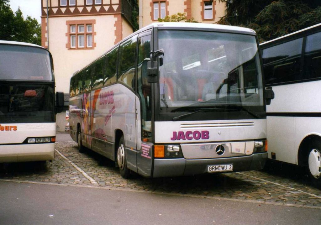 Mercedes O404 RHD, aufgenommen im Oktober 1997 in Bernkastel Kues.