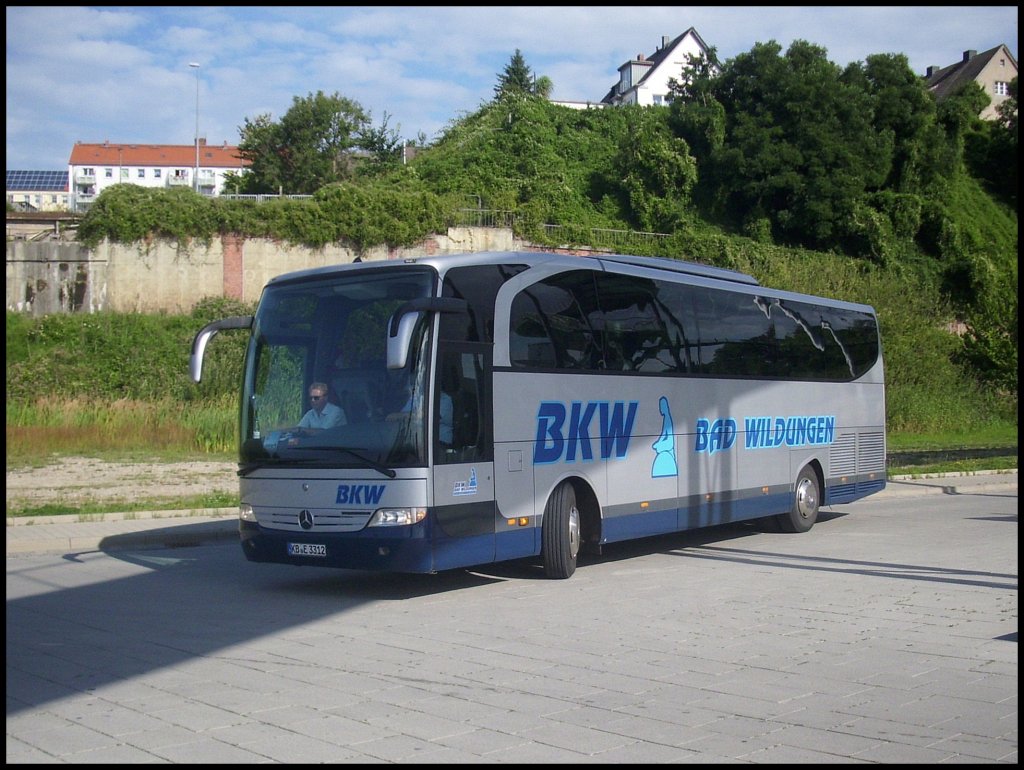 Mercedes Travego von BKW Bad Wildungen aus Deutschland im Stadthafen Sassnitz am 26.08.2012
