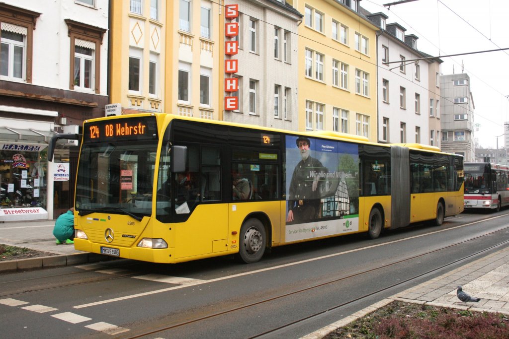 MVG 6505 (MH VG 6505) mit Werbung fr medl.
Aufgenommen an der Haltestelle Mlheim Stadtmitte,18.1.2010.