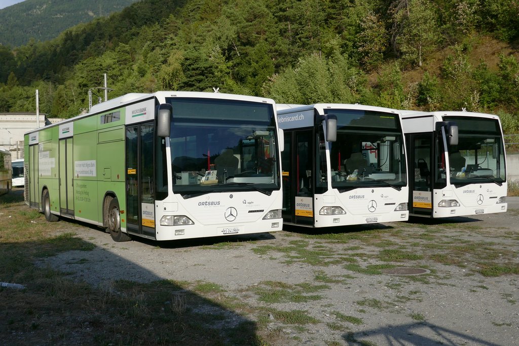 Nachdem diese 3 Citaro I vom Ortsbus Brig-Glis  durch MAN ersetzt wurden, waren diese am 17.8.16 vor dem Simplontunnel parkiert.