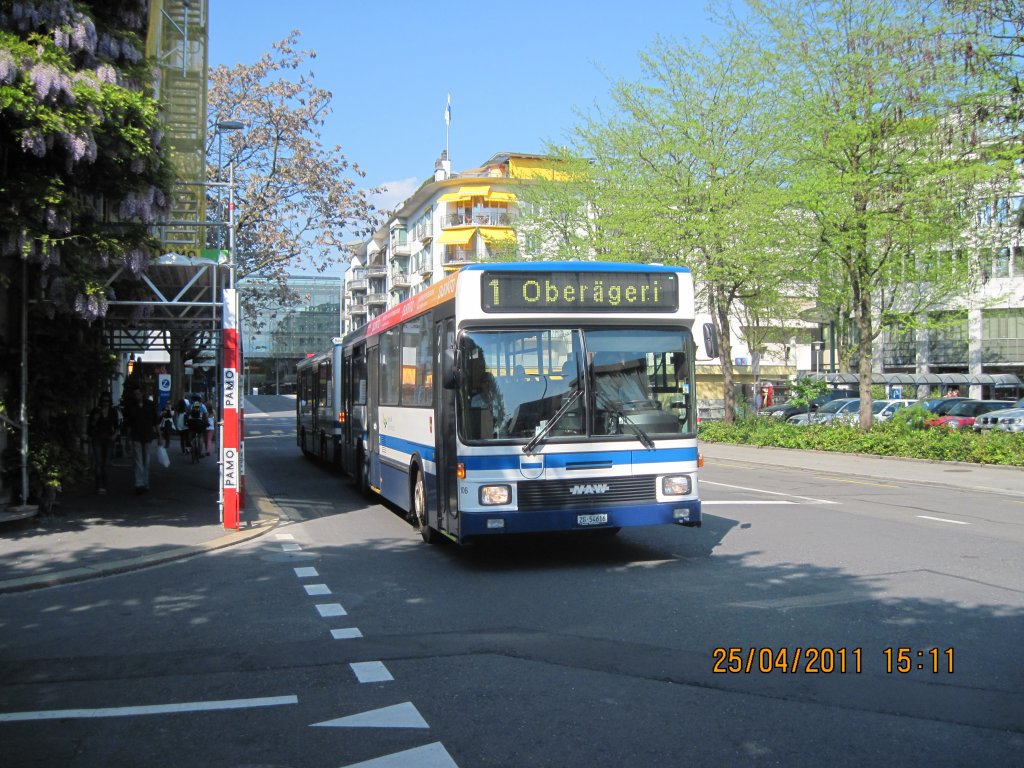 NAW Autobus der ZVB am 25.4.2011 in Zug