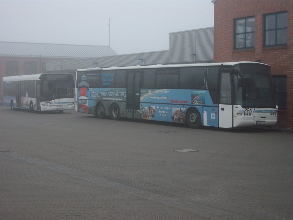 Neoplan-Bus im Busdepot in Bergen/Rgen am 22.Januar 2011.Das sich von einer Strae gut fotografieren lt.