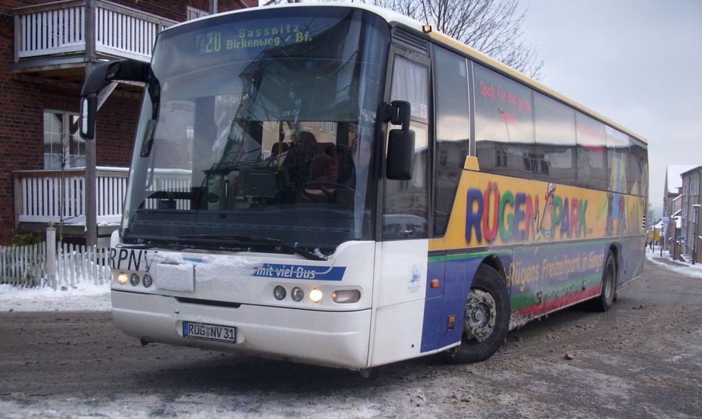 Neoplan Euroliner der RPNV in Sassnitz am 29.02.2012