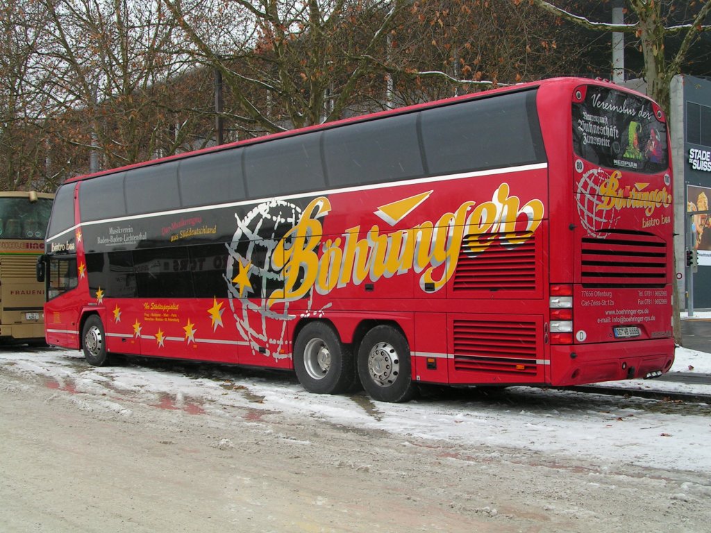 Neoplan Skyliner de l'entreprise Böhringer (Allemagne) photographié le 28.11.2005 à Berne (Suisse)