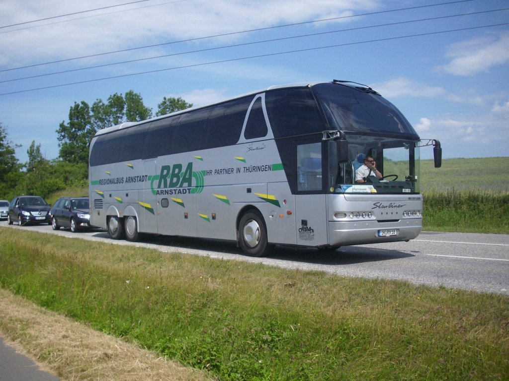 Neoplan Starliner von Regionalbus Arnstadt aus Deutschland in Mukran am 23.06.2012