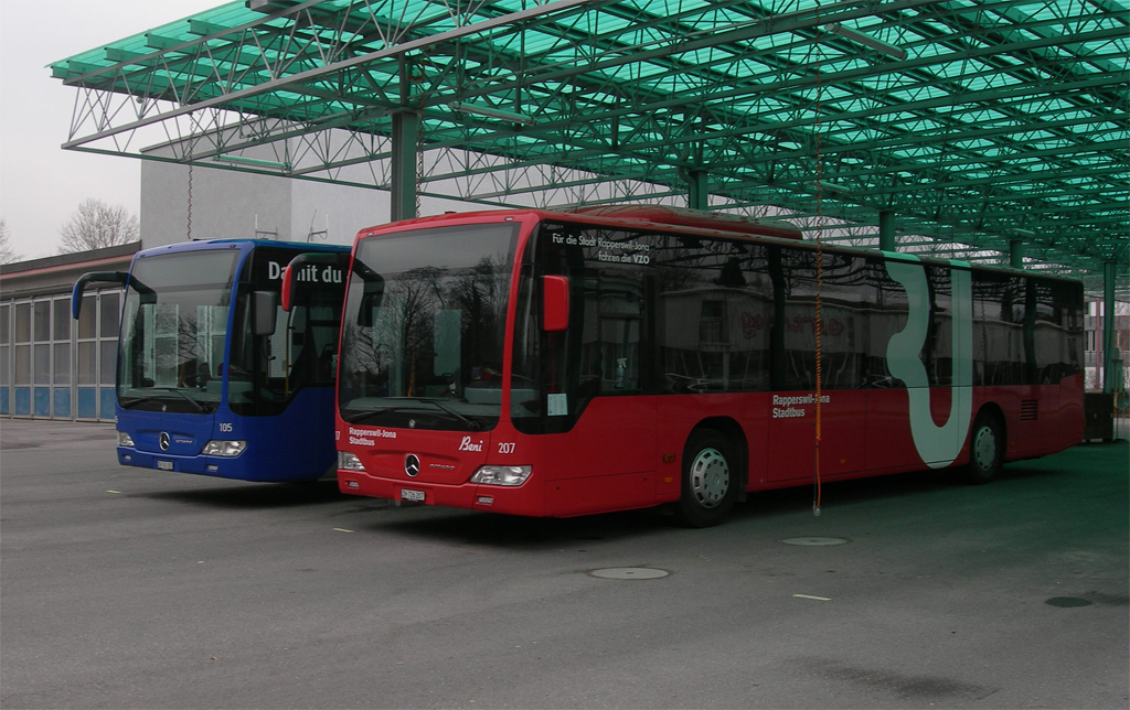 Neuer RJ-Mercedes Citaro NR.207 * Beni * im VZO-Depot in Rti,ZH am 17.2.11