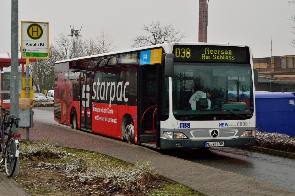 NEW Mbus Wagen 0808 In Anrath am Bahnhof als Line 038 nach Schlo Neersen. 23.3.2013