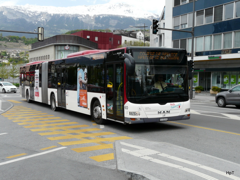 Ortsbus Sion/Postauto - MAN Lion`s City  Nr.60  VS 370181 unterwegs in Sion am 01.05.2013