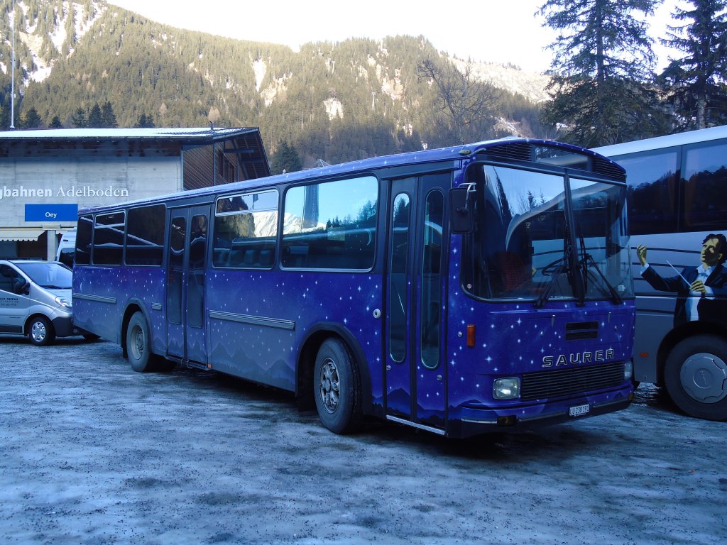 Party-Bus, Ruswil LU 238'191 Saurer/Hess (ex ARAG Ruswil Nr. 1) am 8. Januar 2011 Adelboden, ASB