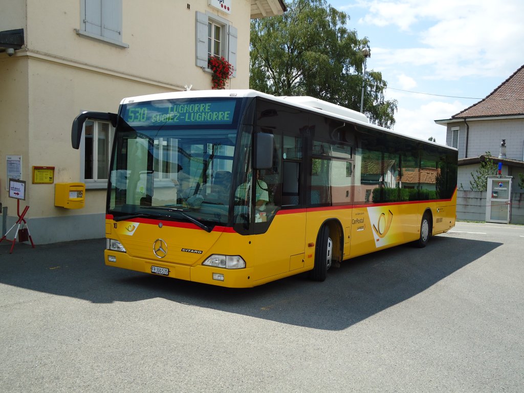 Petter, Lugnorre Nr. 10/FR 300'535 Mercedes Citaro am 26. Juli 2010 Sugiez, Bahnhof