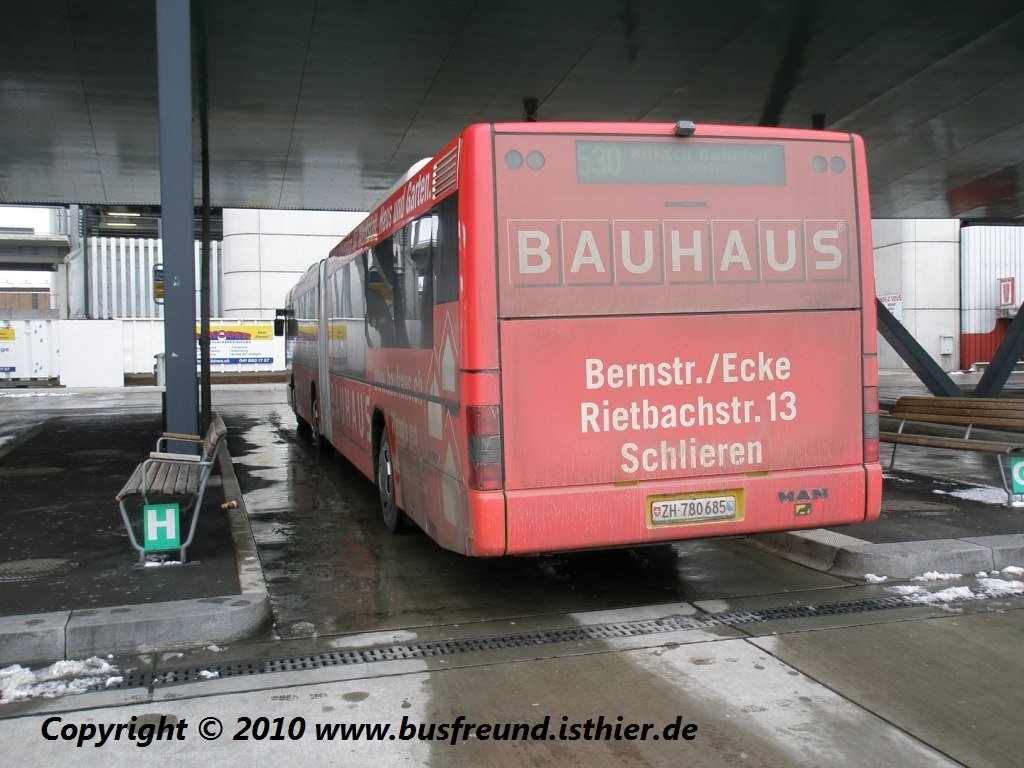 Post Auto MAN am Flughafen Zürich, Regie Zürich aus Seeb, Winkel