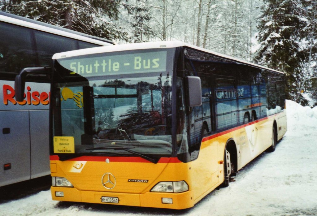 PostAuto Bern BE 610'541 Mercedes Citaro (ex P 25'383) am 9. Januar 2010 Adelboden, Unter dem Birg (Einsatz am Ski-Weltcup von Adelboden)