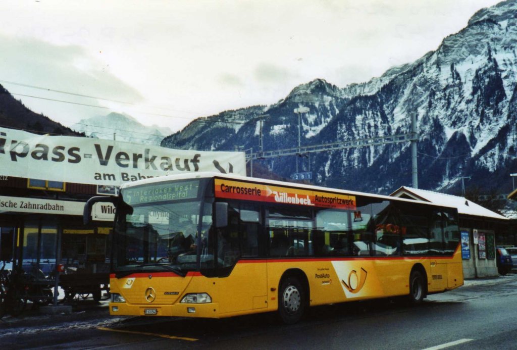 PostAuto Bern BE 610'542 Mercedes Citaro (ex P 25'380) am 22. Dezember 2009 Wilderwil, Bahnhof