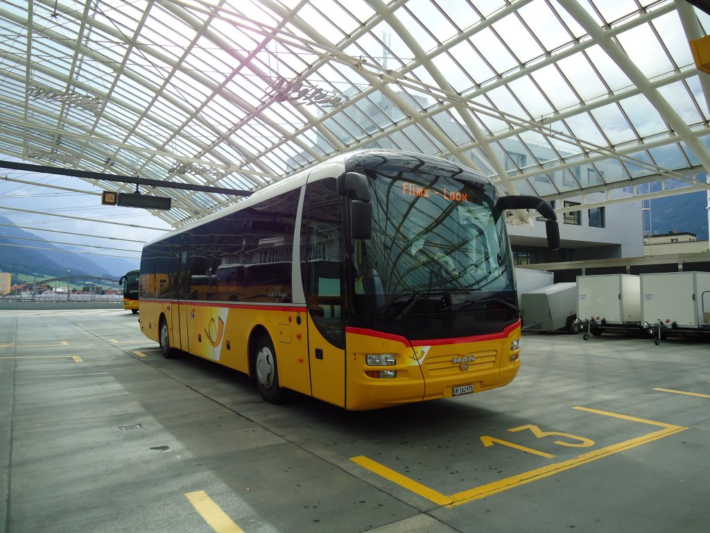 PostAuto Graubünden GR 162'975 MAN am 13. August 2010 Chur, Postautostation