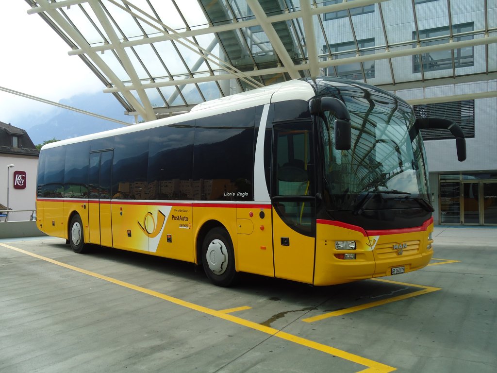 PostAuto Graubünden GR 162'978 MAN am 13. August 2010 Chur, Postautostation