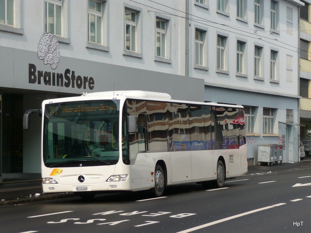 Postauto - Mercedes Citaro BE 674084 unterwegs von Biel nach Aarberg in Nidau am 11.03.2010