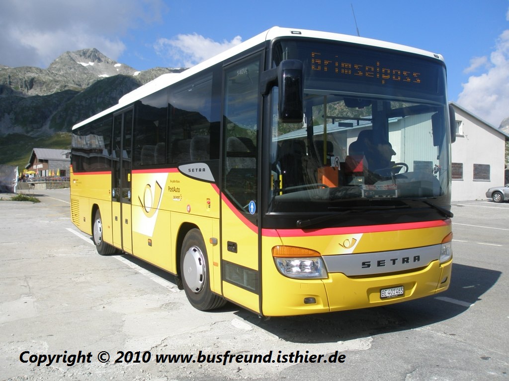 PostAuto, Region Bern, PU AVG Busbetrieb Meiringen, ein Setra  412UL auf dem Grimselpass (2165m ber Meer)