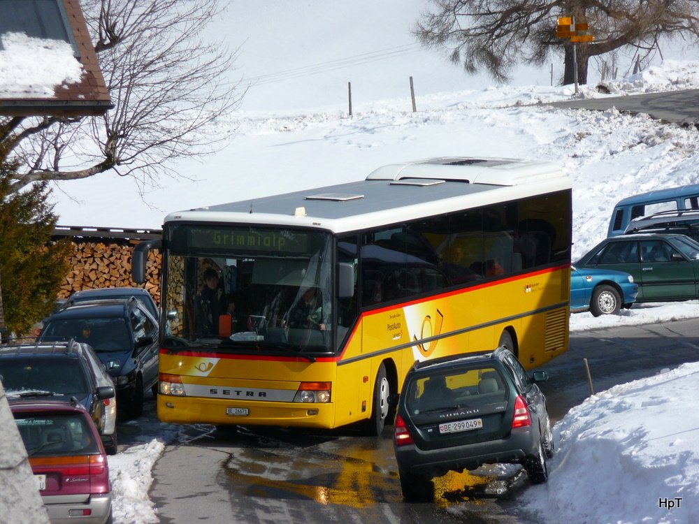 Postauto - Setra BE 26671 unterwegs zur Grimmialp am 27.02.2010
