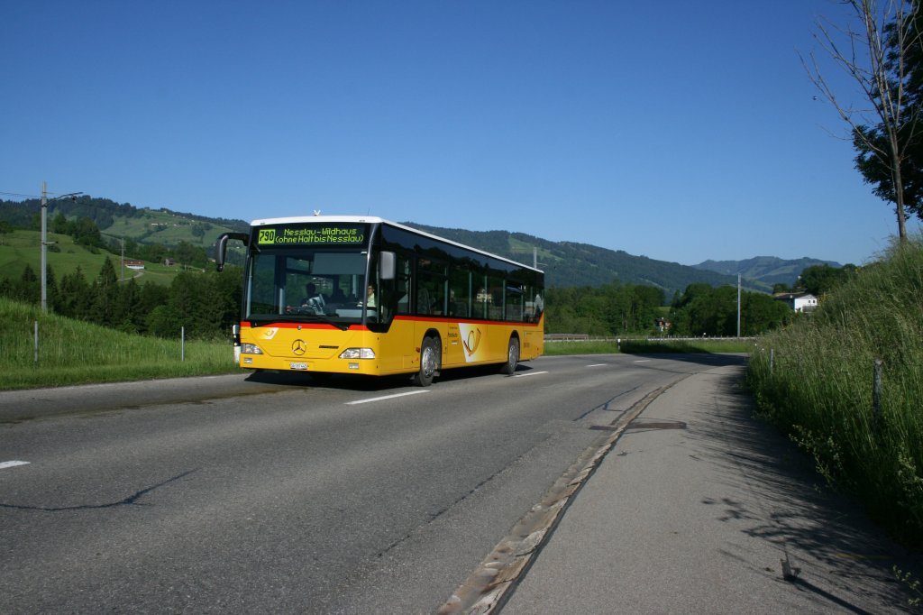 PU Abderhalden, Wildhaus, SG 187'445, am 5.6.2010 unterwegs als Halbstundenkurs Wattwil - Wildhaus unterwegs bei Krummenau. 