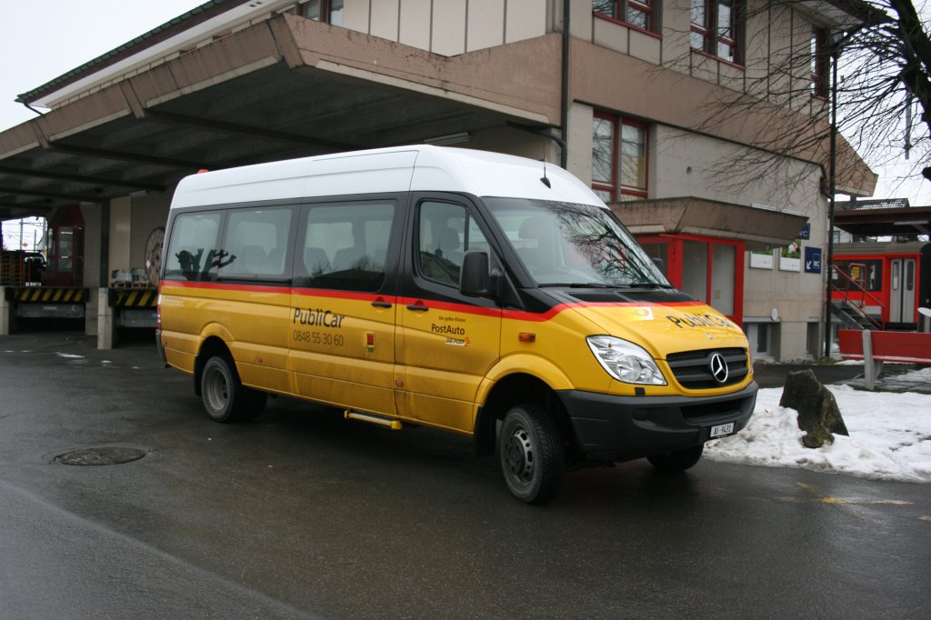 PU Haas, Eggerstanden, AI 9'341 (Mercedes-Benz Sprinter Transfer 35, 2009) am 25.1.2010 in Appenzell. 