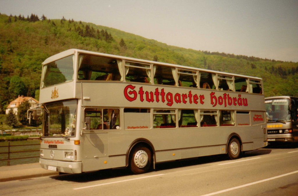 Raritt aus dem Archiv: Vetter Doppeldecker auf Basis O 303  Stuttgarter Hofbru , April 1993 Heidelberg 