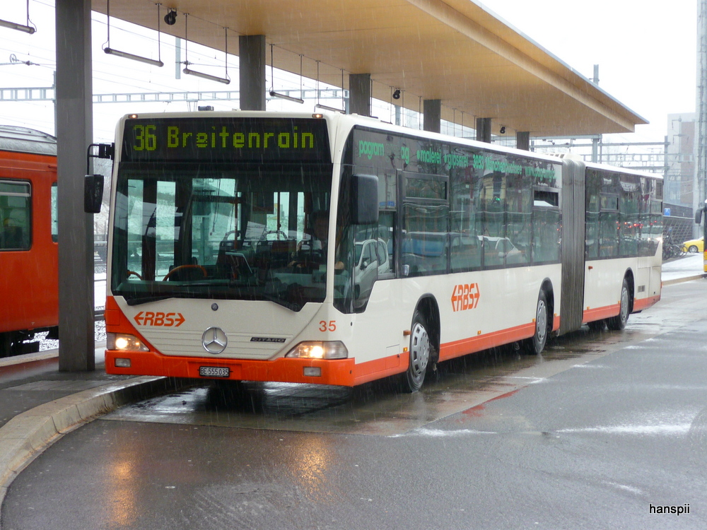 RBS - Mercedes Citaro  Nr.35  BE 555035 unterwegs auf der Linie 36 in Zollikofen am 20.12.2012