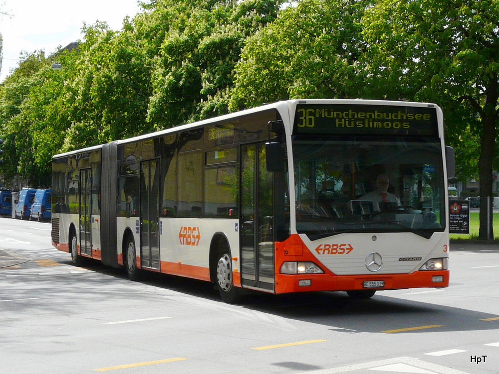 RBS - Mercedes Citaro  Nr.39  BE 555039 unterwegs auf der Linie 36 in der Stadt Bern am 14.04.2011