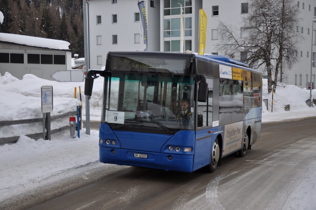 Regie Scuol. Neoplan N4407 (GR 62'209) im Einsatz fr Chrisma AG als Ortsbus St.Moritz in St.Moritz Bad, Giand'Alva. (17.2.2010)