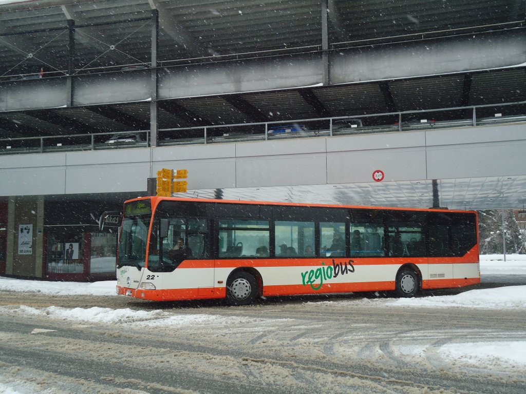 Regiobus, Gossau - Nr. 22/SG 257'922 - Mercedes Citaro am 15. Februar 2012 beim Bahnhof Herisau
