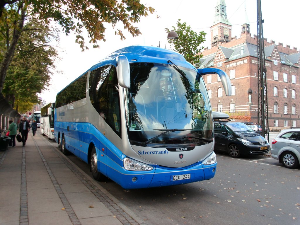 Reisebus Marke Scania in Kopenhagen am 19.10.11