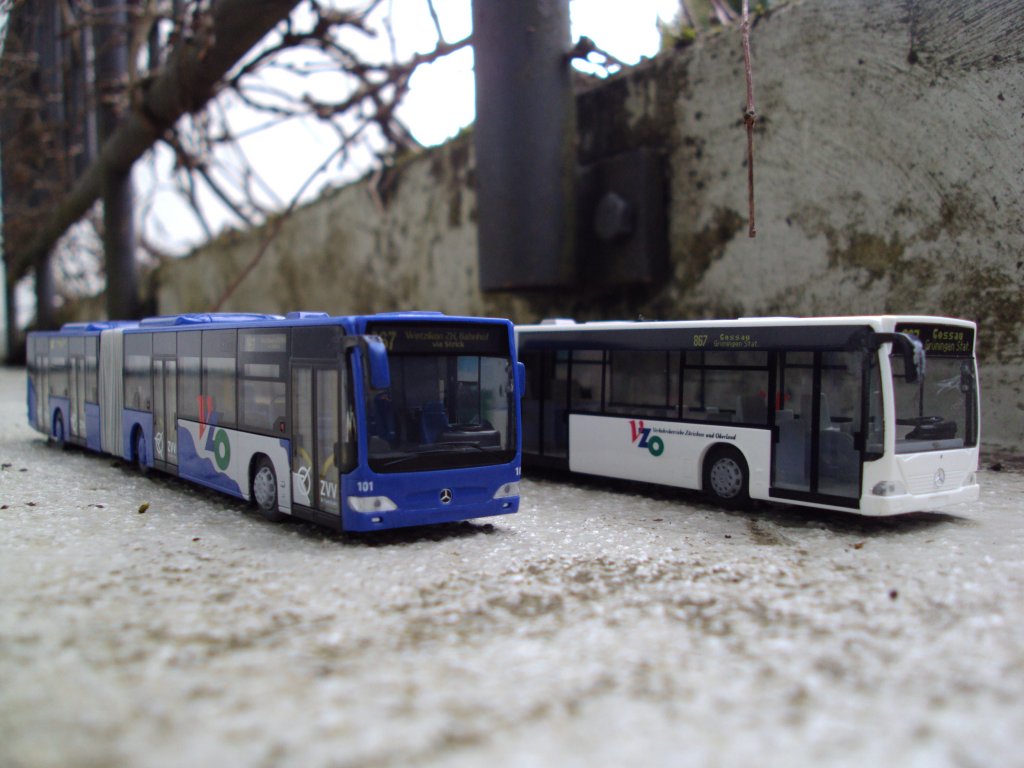 Rietze Modellbusse-Mercedes Citaro VZO NR.101 und NR.62 am 12.4.13.