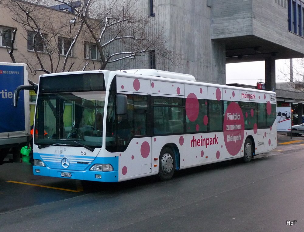 RTB - Mercedes Citaro Nr.55 SG 220035 vor dem Bahnhof von Buchs/SG am 06.03.2010