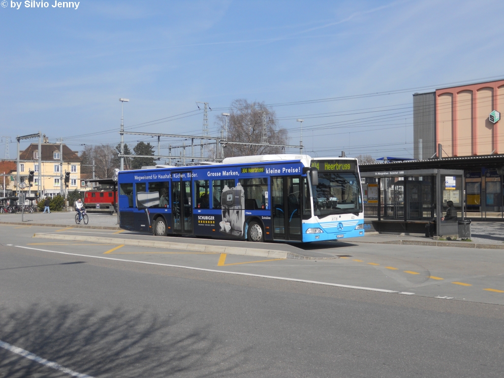 RTB Nr. 40 (Mercedes Citaro O530) am 24.3.2011 beim Bhf. St.Margrethen