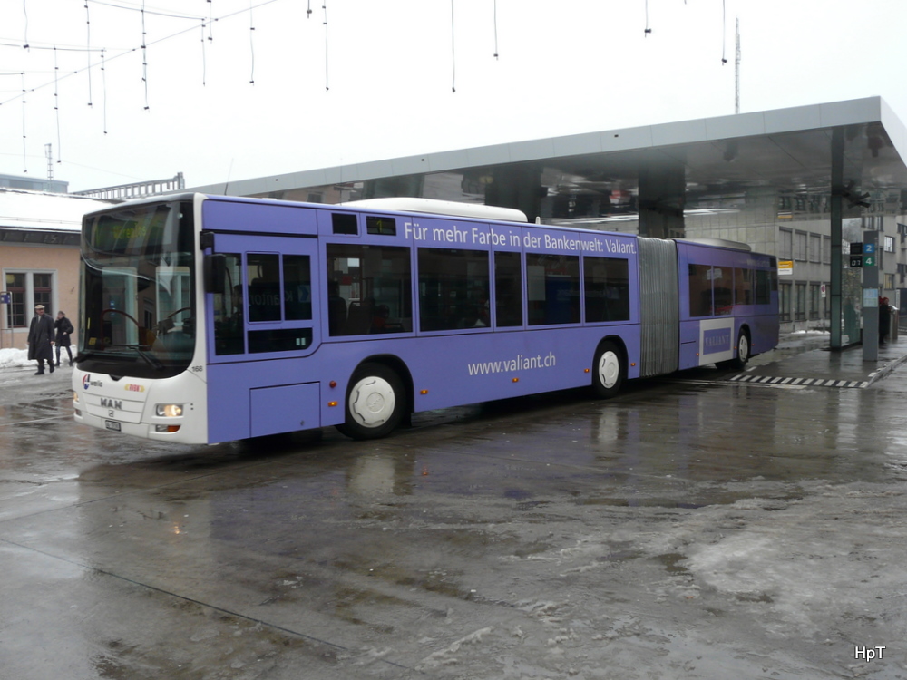 RVBW - MAN Lion`s City Nr.168  AG 19190 unterwegs auf der Linie 1 in Baden am 29.12.2010
