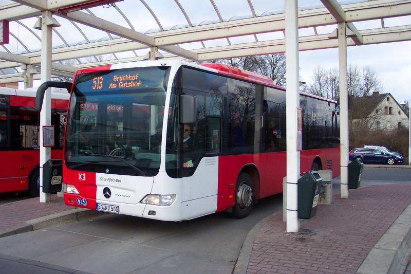 Saar-Pfalz-Bus RV 580 ex Stadtverkehr Kusel, jetzt im Stadtverkehr Homburg unterwegs, hier am 20.1.2011. Der meines Wissens erste Citaro K im Saarland, oder?