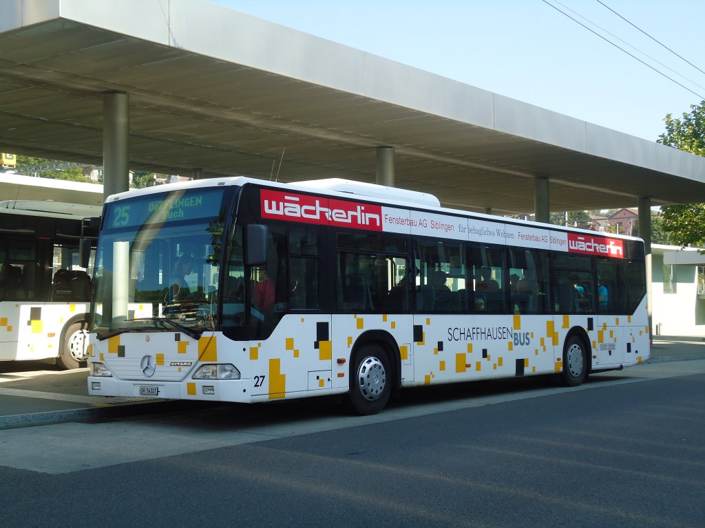 SB Schaffhausen Nr. 27/SH 54'327 Mercedes Citaro (ex Nr. 12) am 22. August 2010 Schaffhausen, Bahnhof