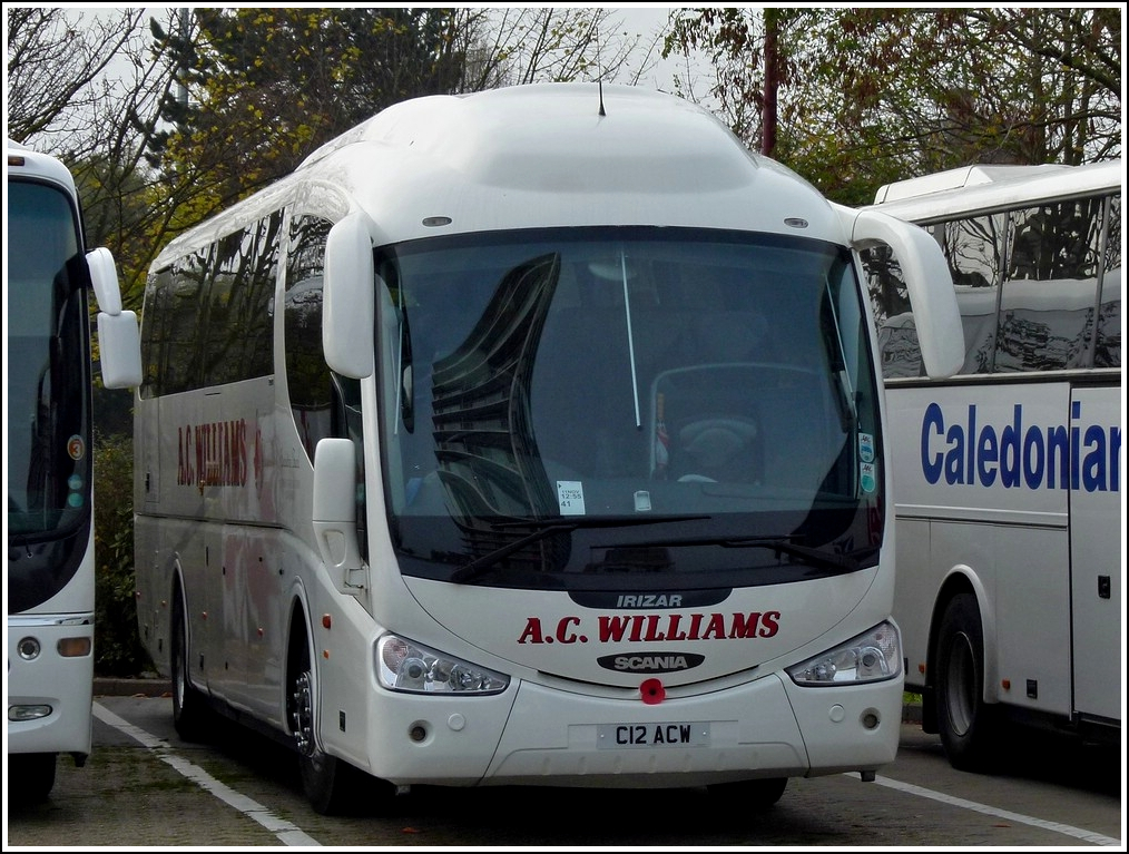 Scania Irizar gesehen am 12.11.2011 in Oostende.