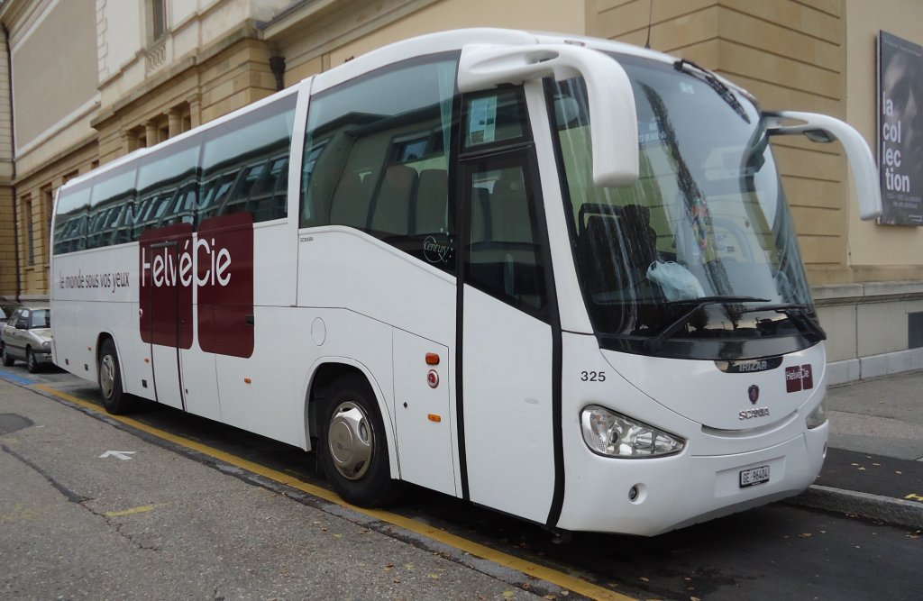 Scania Irizar n 325 de la maison HelveCie photographi le 23.11.2012  Neuchtel