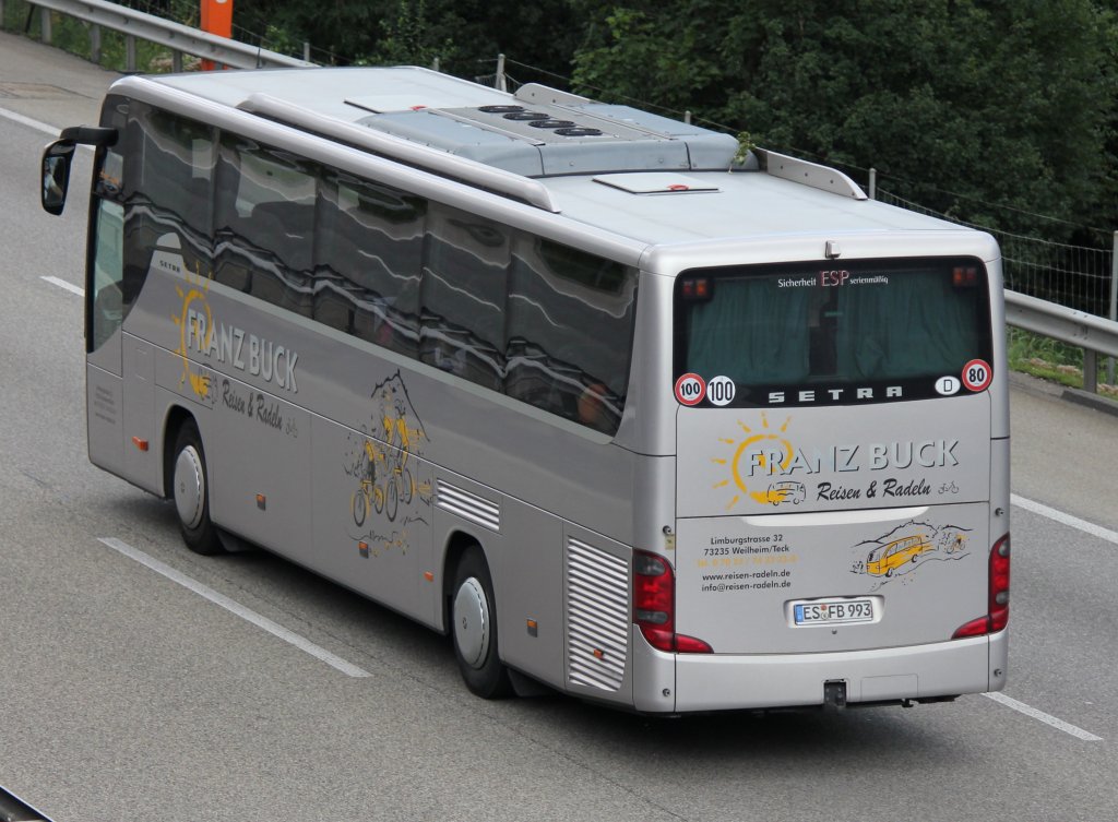 Setra 415 GT HD de la maison Franz Buck photographi le 08.07.2012 en direction de Ble