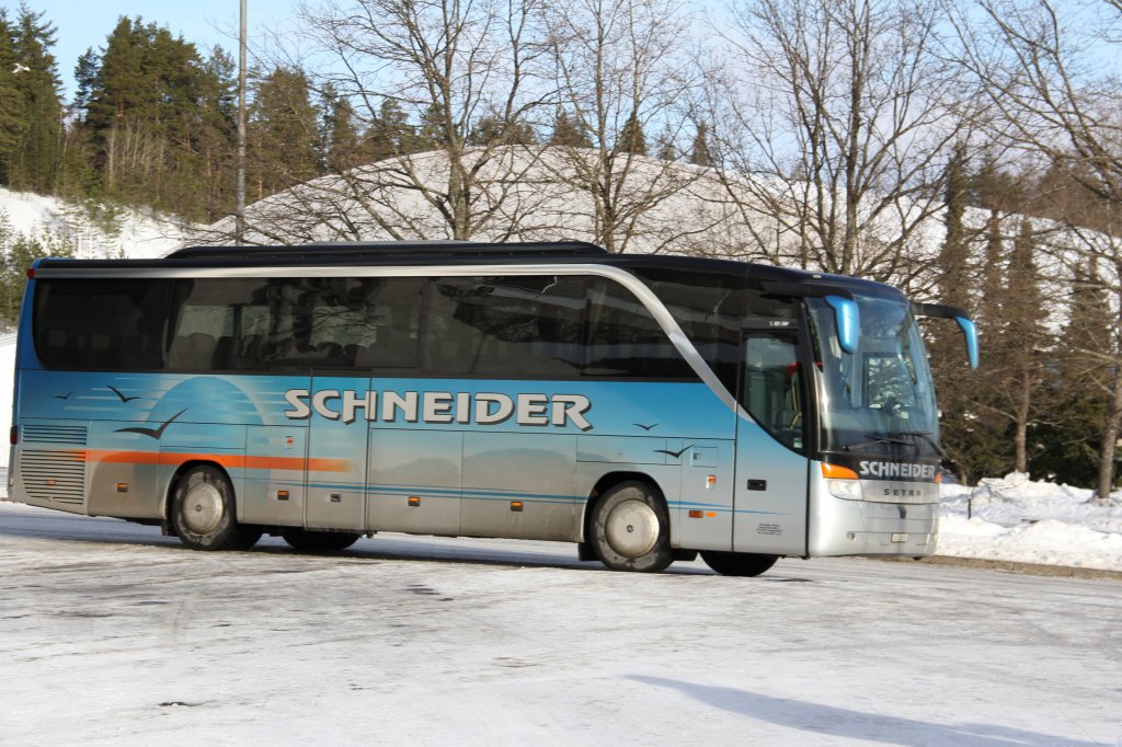 Setra 415 HD in Lahti FIN, Schneider Reisen und Transport AG, Langendorf, SO 21615, Aufgenommen am 28. Februar 2013