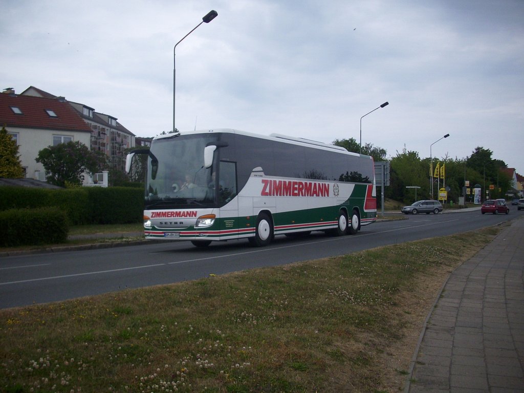 Setra 416 GT-HD von Zimmermann aus Deutschland in Richtung Stadthafen Sassnitz am 06.06.2012