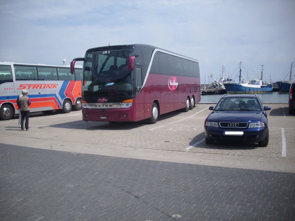 Setra 416 HDH von Car Rouge aus der Schweiz im Stadthafen Sassnitz am 03.07.2012