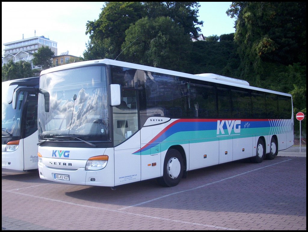 Setra 419 UL der KVG Schllkrippen im Stadthafen Sassnitz am 19.09.2012