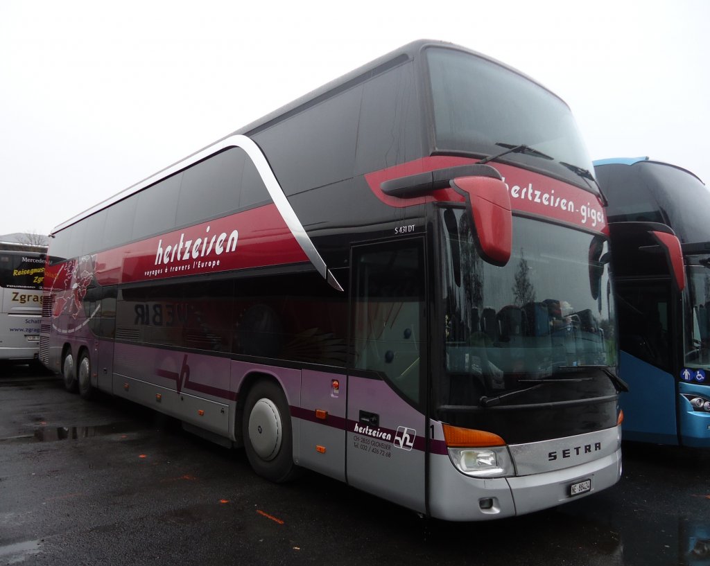 Setra 431 DT de la maison Hertzeisen Gyger photographi le 26.11.2012  Berne