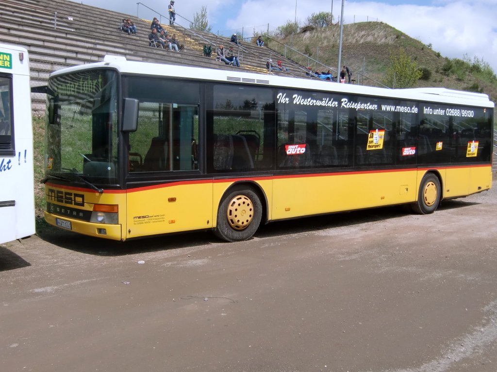 Setra S315 NF von Meso Reisen als Shuttelbus beim 24h Rennen auf dem Nrburgring. Aufgenommen am 16.05.2010.