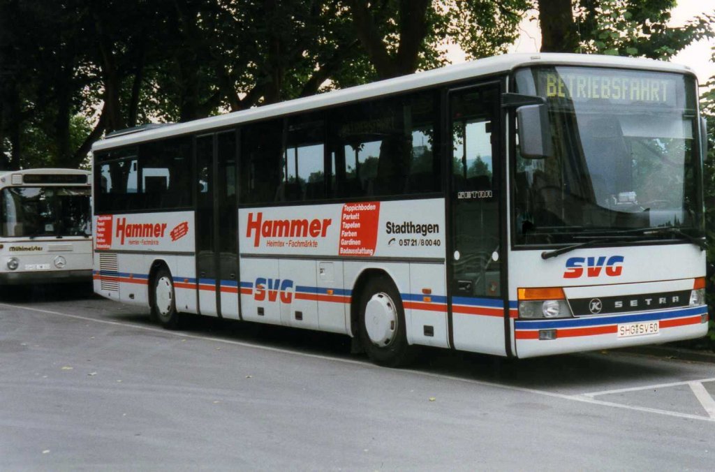 Setra S315 UL, aufgenommen im August 1999 in Rinteln am Busbahnhof.