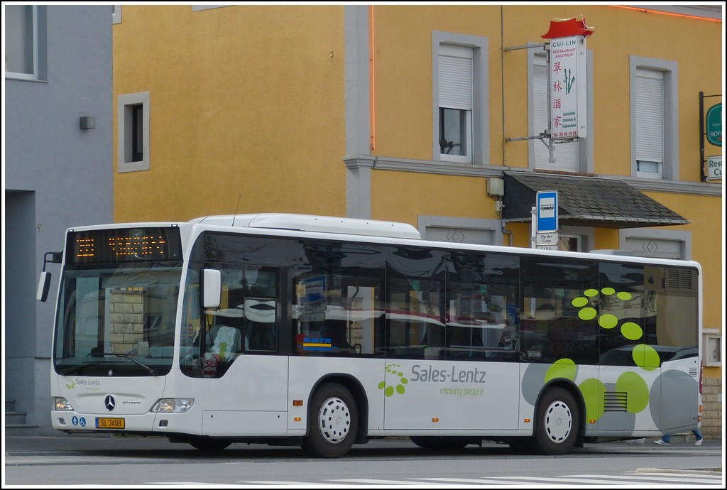 (SL 3408)  Vom Bahnsteig aus in Rodange habe ich diesen Mercede Benz Citaro am 20.04.2013 aufgenommen.